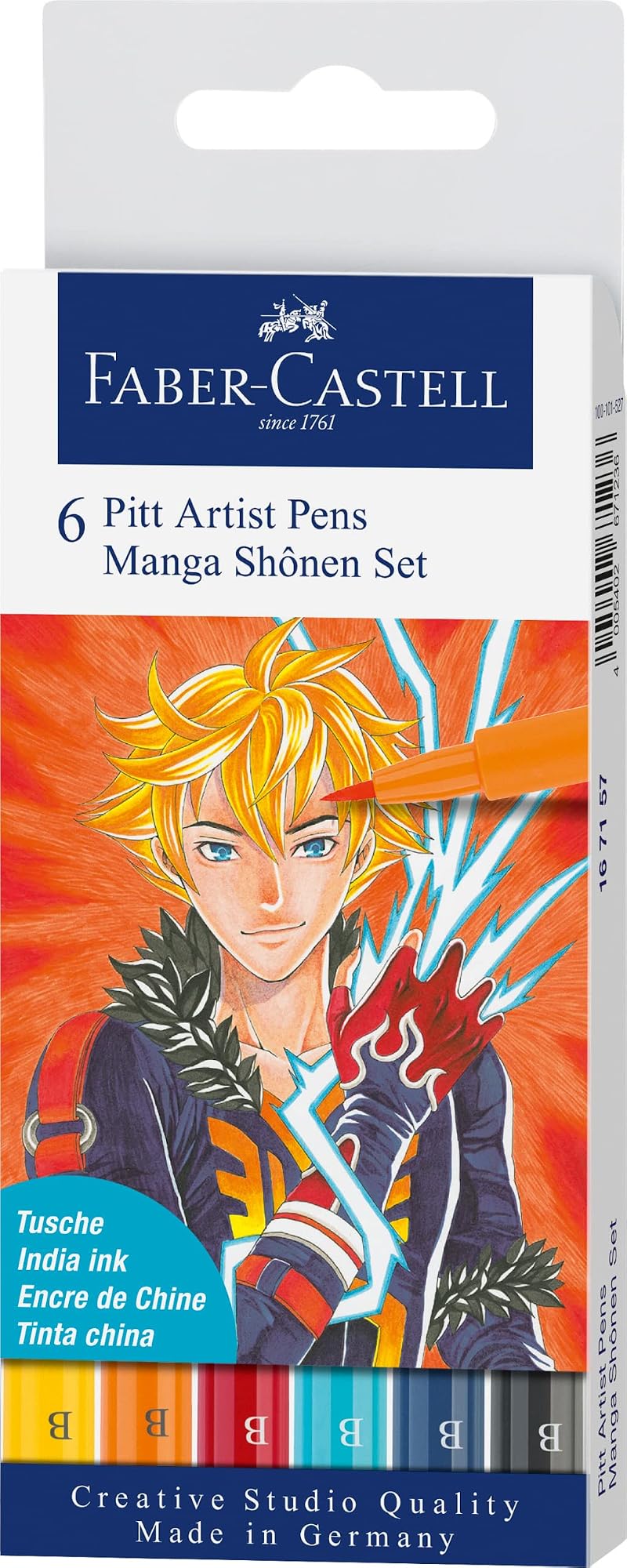 Faber-Castell Pitt Artist Pen Brush India Ink Pen 6 Wallet Shônen