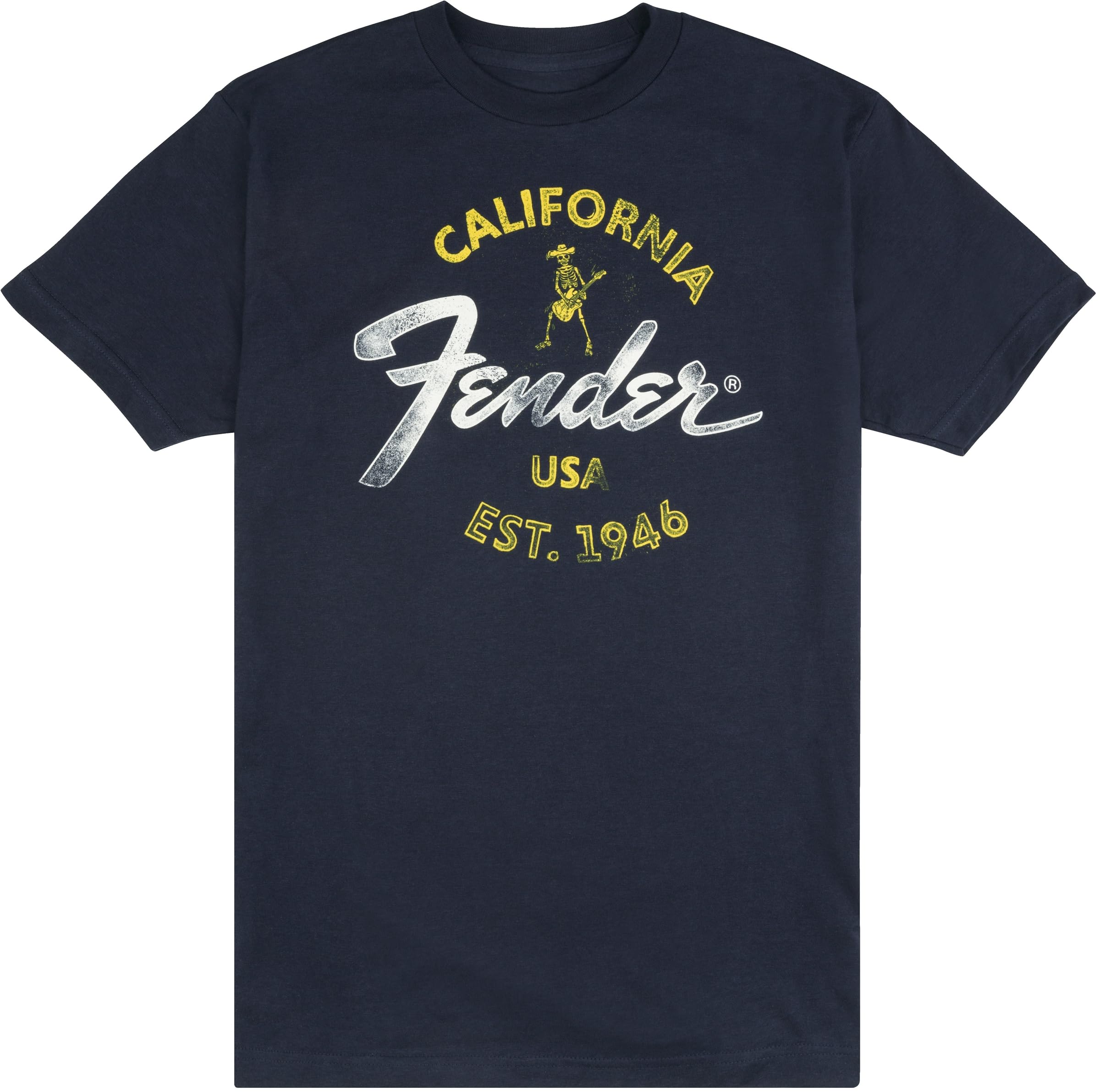 Fender Baja Blue T-Shirt, 100 Percent Cotton, Crewneck, Gift for Guitar Fans, Small