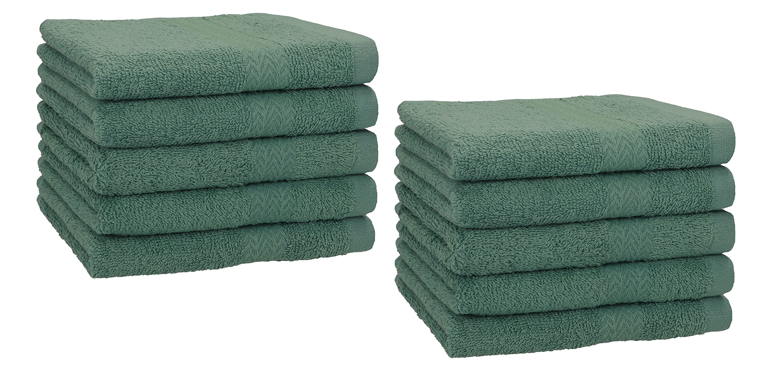 Betz PREMIUM Guest Towel Set - 10 Piece Face Towel Set - Hand Towel Set - Hand Towels - 30 x 50cm fir-green
