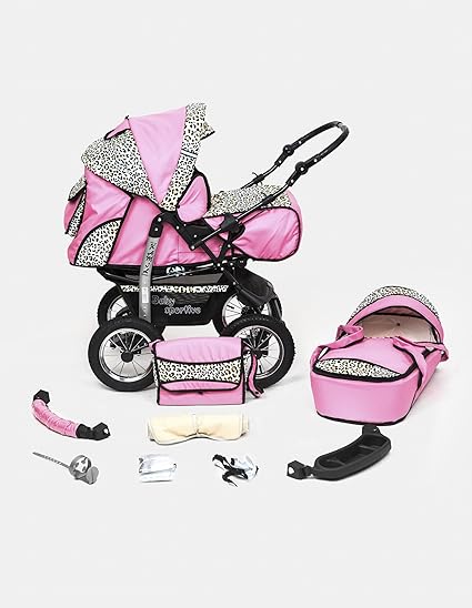 poussette bebe rose leopard