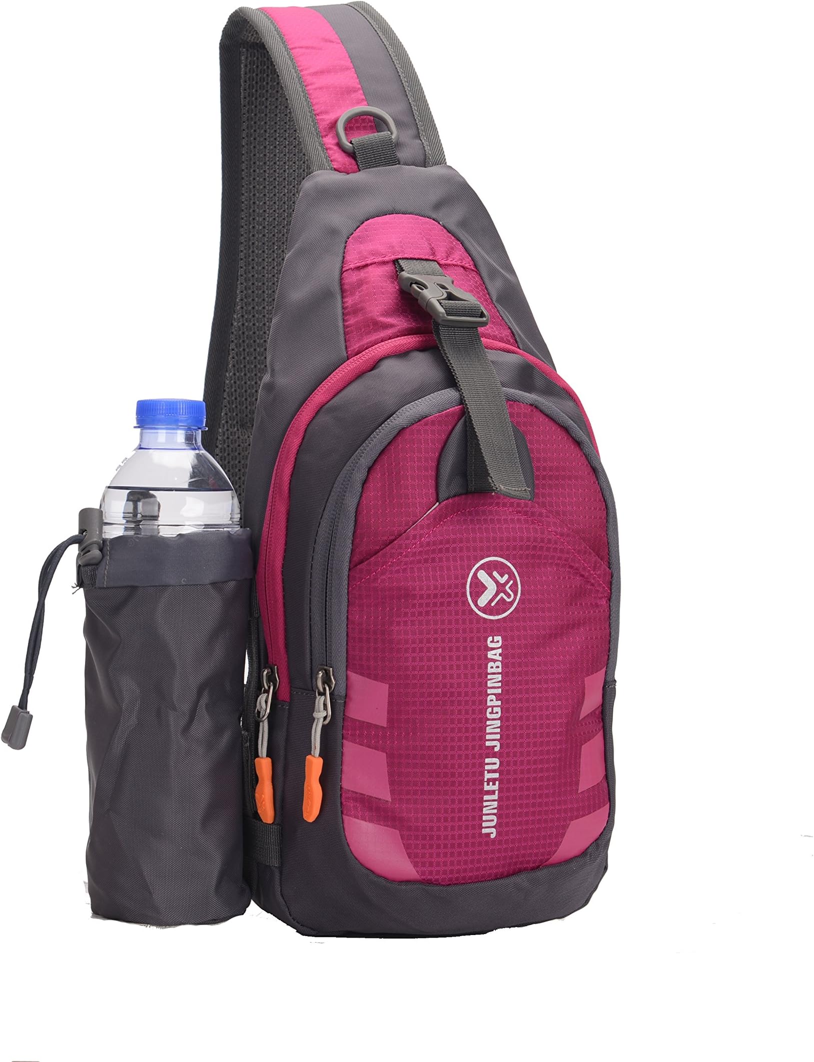 Sling Bag backpack Outdoor Shoulder Waterproof Unbalance Crossbody Bag Chest Pack Bike Rose red