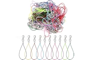 100pcs Phone Charms Strap with Lobster Clasp, 2.76in Lobster Clasp Cords String Colorful Lanyard Strap for DIY Cell Phone Cha