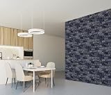 Arthouse Metallic Brick Navy Gold Wallpaper Feature Wall Paste Paper 1005x53cm view 4