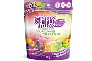 Huer - Simply Huer Plant Based Sour Bears 3 Pack - Soft & Chewy Gummy Candy Bundle, Plant-Based, Vegan, Assorted Sour Fruit Flavours, Natural Flavours & Colours, School Friendly -150g Bags