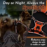 Eagloo Small Dog Harness Adjustable Front Clip No Pull Reflective Orange XS view 8