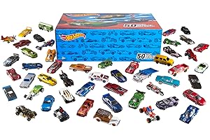 Hot Wheels Toy Cars & Trucks, 50-Pack of 1:64 Scale Vehicles, Individually Packaged (Styles May Vary)