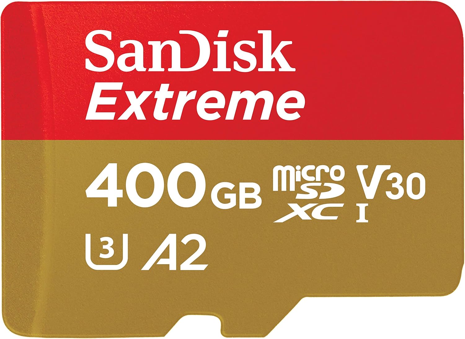 SanDisk 400GB Extreme MicroSDXC UHS-I Memory Card - C10, U3, V30, 4K, A2, Micro SD - SDSQXA1-400G-GN6MN