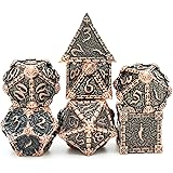 cusdie Metal Dice with Metal Box, 7 PCs DND Metal Dice, Dagger Design Polyhedral Dice Set, for Role Playing Game D&D Dice MTG