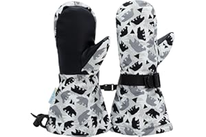 JAN & JUL Boys' Stay-On Snow Mittens Waterproof Insulated