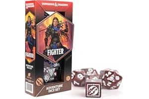 SIRIUS DICE D&D Adventure Dice (Fighter Class: Red)