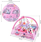 Bebamour Baby Playmat Floor Gym 0-24 Months 80x80cm 18 Balls 5 Toys Pink view 2