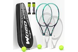 WOED BATENS Adult 2 Player Tennis Racket Perfect for Beginner and Professional Players, 27” Speed Tennis Racquet Include Tennis Balls, Overgrips, Tennis Bag, Vibration Dampe, Cover