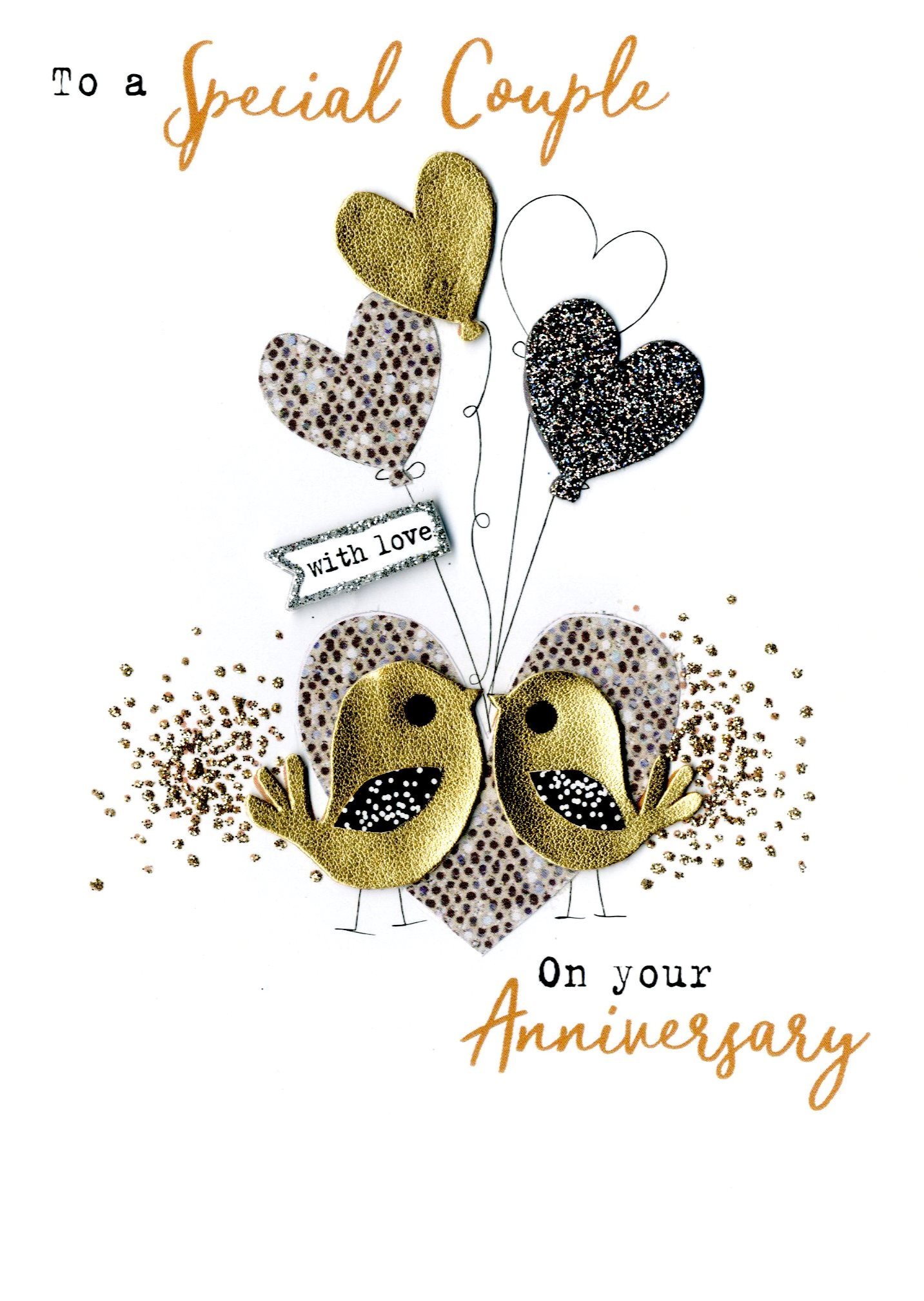 Irresistible On Your Anniversary with Love Greeting Card Embellished Cards