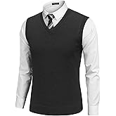 COOFANDY Men's Sleeveless Sweater Vest Lightweight V-Neck Cotton Vest Pullover