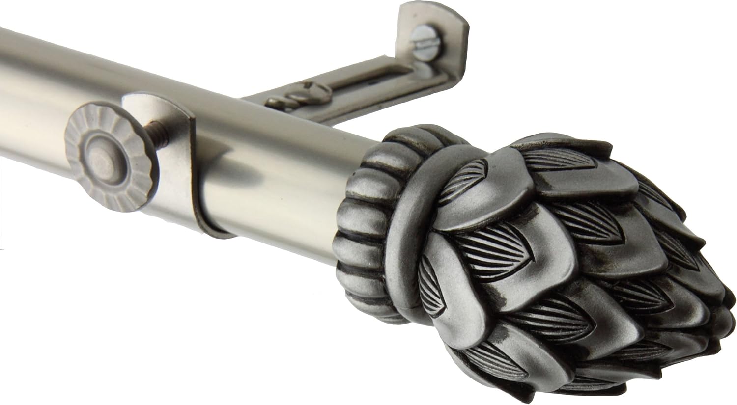 Rod Desyne Bud Curtain Rod, 66 by 120-Inch, Satin Nickel