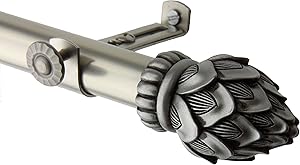 Rod Desyne Bud Curtain Rod, 66 by 120-Inch, Satin Nickel