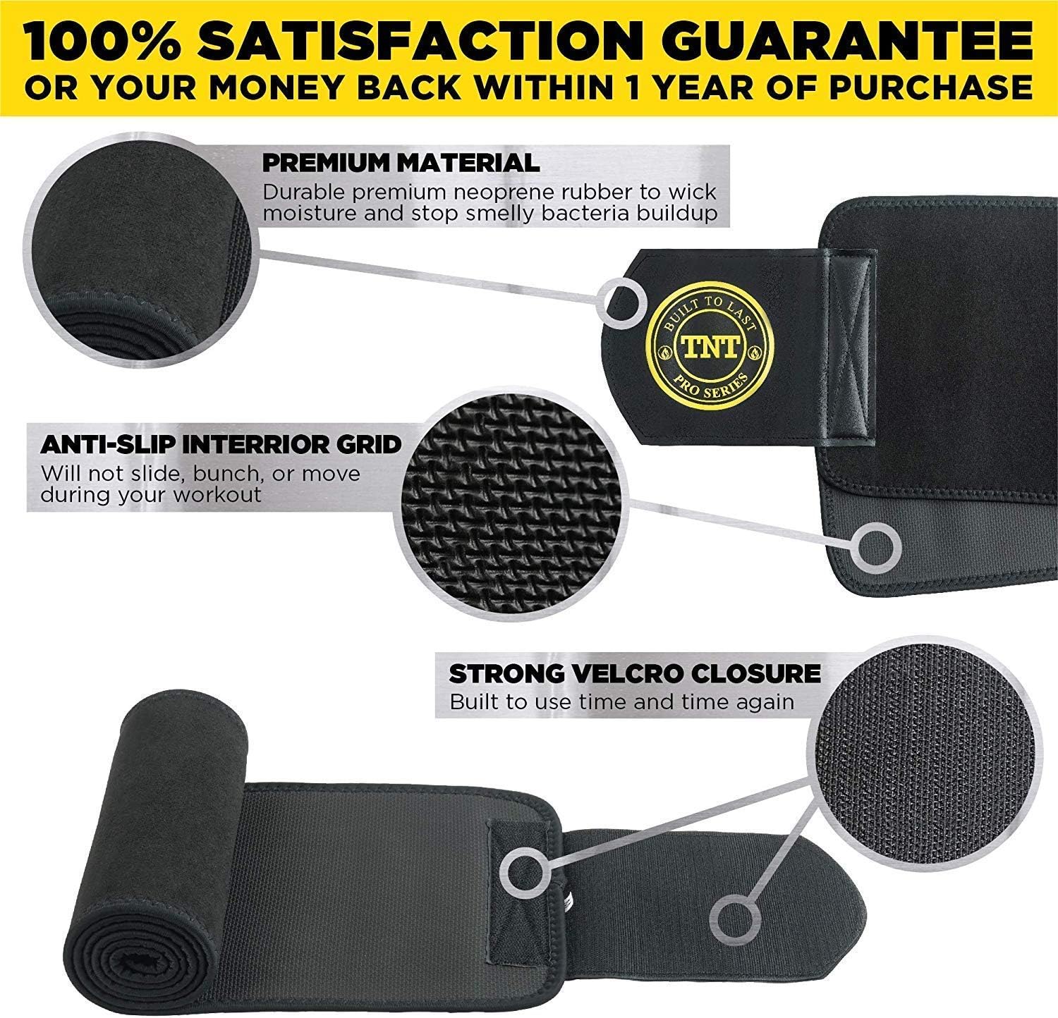 TNT Pro Series Waist Trimmer for Women and Men - Waist Trainer for Weight Loss Sweat Belt - Belly Fat Slimming Stomach Band - Lumbar Support Neoprene Wrap : Sports & Outdoors