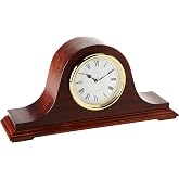 Bulova B1929 Bulova Annette I Chiming Mantel Clock, Model B1929 | Classic Mahogany Finish | Westminster Melody on the Hour | Battery Powered I Chiming Clock