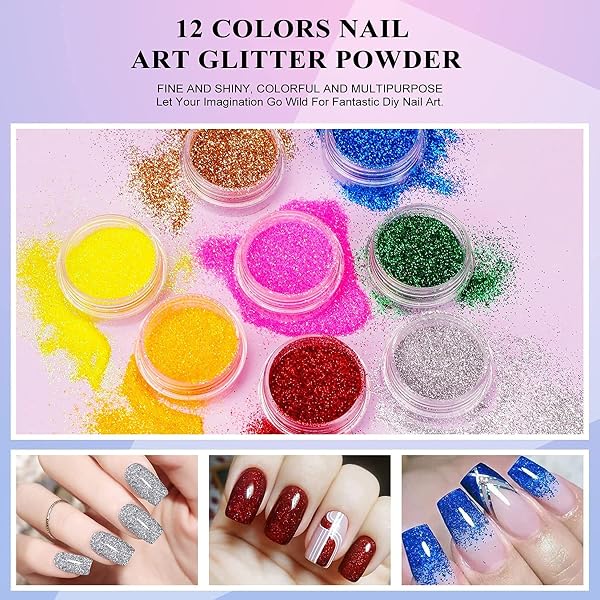 MOROVAN NAIL TOOLS WITH GLITTERS POWDER