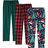 JupiterSecret Mens Pajama Pants Set Flannel Cotton Sleep & Lounge Pants, PJ Bottoms with Pockets and Button Fly 3 Pack
