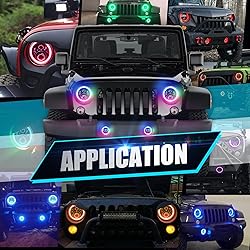 SUPAREE Round RGB 7 Inch LED Headlight Fog Lights
