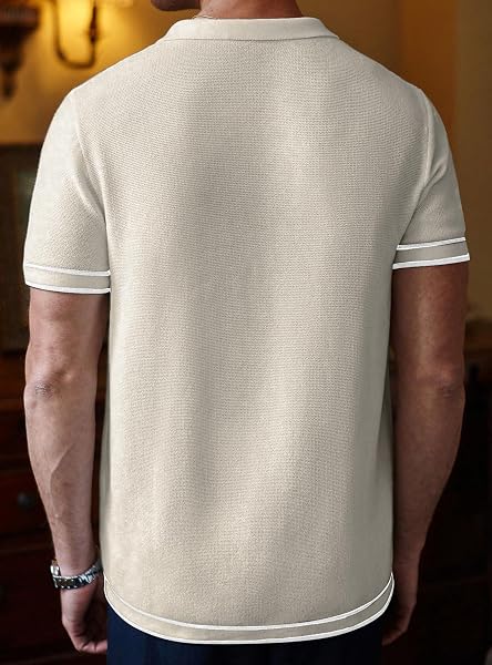 ZAITUN MEN’S LIGHTWEIGHT BUTTON-DOWN SHIRT SUMMER CASUAL SHIRT RELAXED FIT WRINKLE RESISTANT TOP BEIGE WHITE