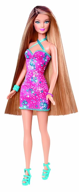 Barbie Long Hair Glam Brown Blonde Doll Amazon Co Uk Toys Games