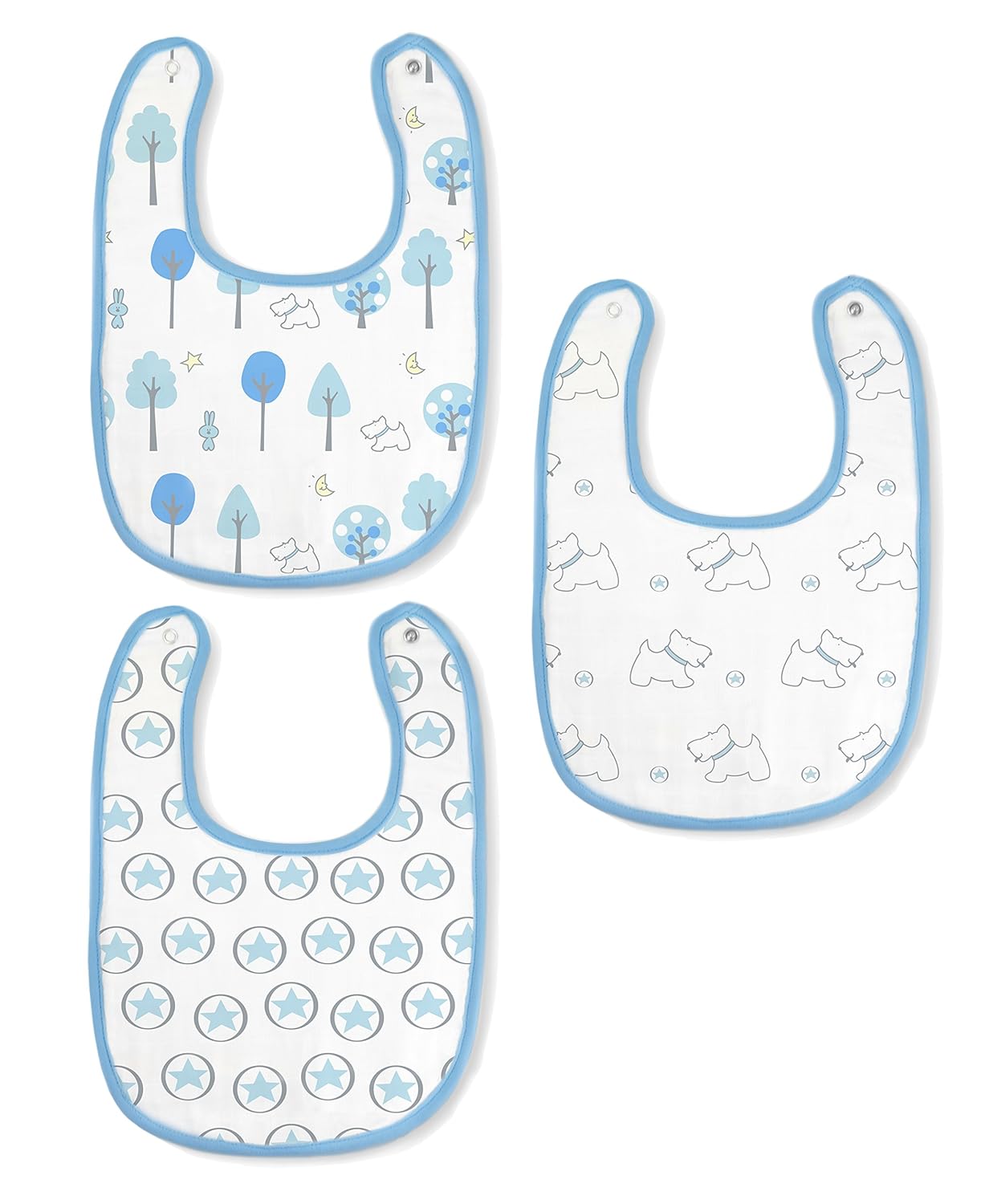 SwaddleDesigns Cotton Muslin Bibs, Set 