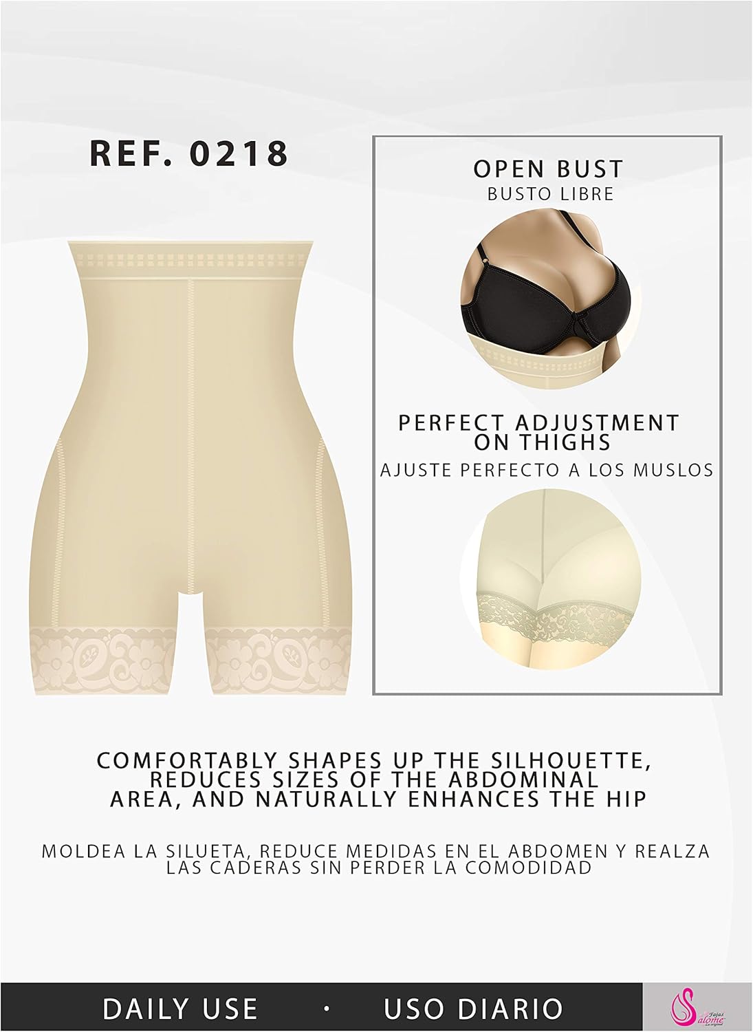 Salome 0218 High Waist Compression Shapewear Tummy Control BBL Shorts Fajas Colombianas para Mujer Levanta Cola at  Women’s Clothing store