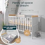 Tutti Bambini Rio 2-in-1 Baby Cot Bed with Cot Top Changer Oak & Dove Grey view 5