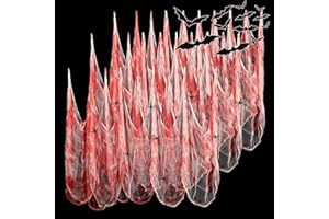 FestiCorp 3 in 1 Halloween Bloody Creepy Cloth Set - 6 Pcs 30x72 in Cheese Cloths with Spiders and Bats, Halloween Netting Spooky Creepy Gauze Cloth for Haunted House Decoration Indoor and Outdoor
