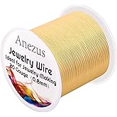 anezus 20 Gauge Jewelry Wire, 28 Yards Craft Wire Tarnish Resistant Copper Beading Wire for Jewelry Making Supplies and Crafting(KC Gold)