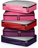 Bulyoou 5 Pcs Packing Cubes for Suitcase Large Travel Cubes Carry on Luggage Organizer Bags for Clothes Accessories(L,Purple)