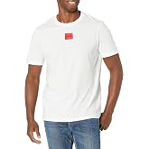 Hugo Mens Ribbed Crew Neck Regular Fit Center Logo T-Shirt