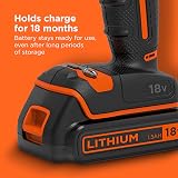 BLACK+DECKER 18V Hammer Drill 1400RPM 2 Speed Cordless Battery Charger Kitbox view 9
