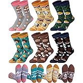 Ramede 6 Pairs S'mores Marshmallow Socks for Women Men Smores Crew Socks with Sweet Cookie Pattern Novelty S'mores Gifts for Birthday Party Favors Hiking and Camping Supplies