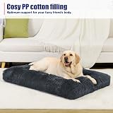 KSIIA Calming Dog Crate Bed Large 90x60cm Fluffy Washable Mattress Grey view 5