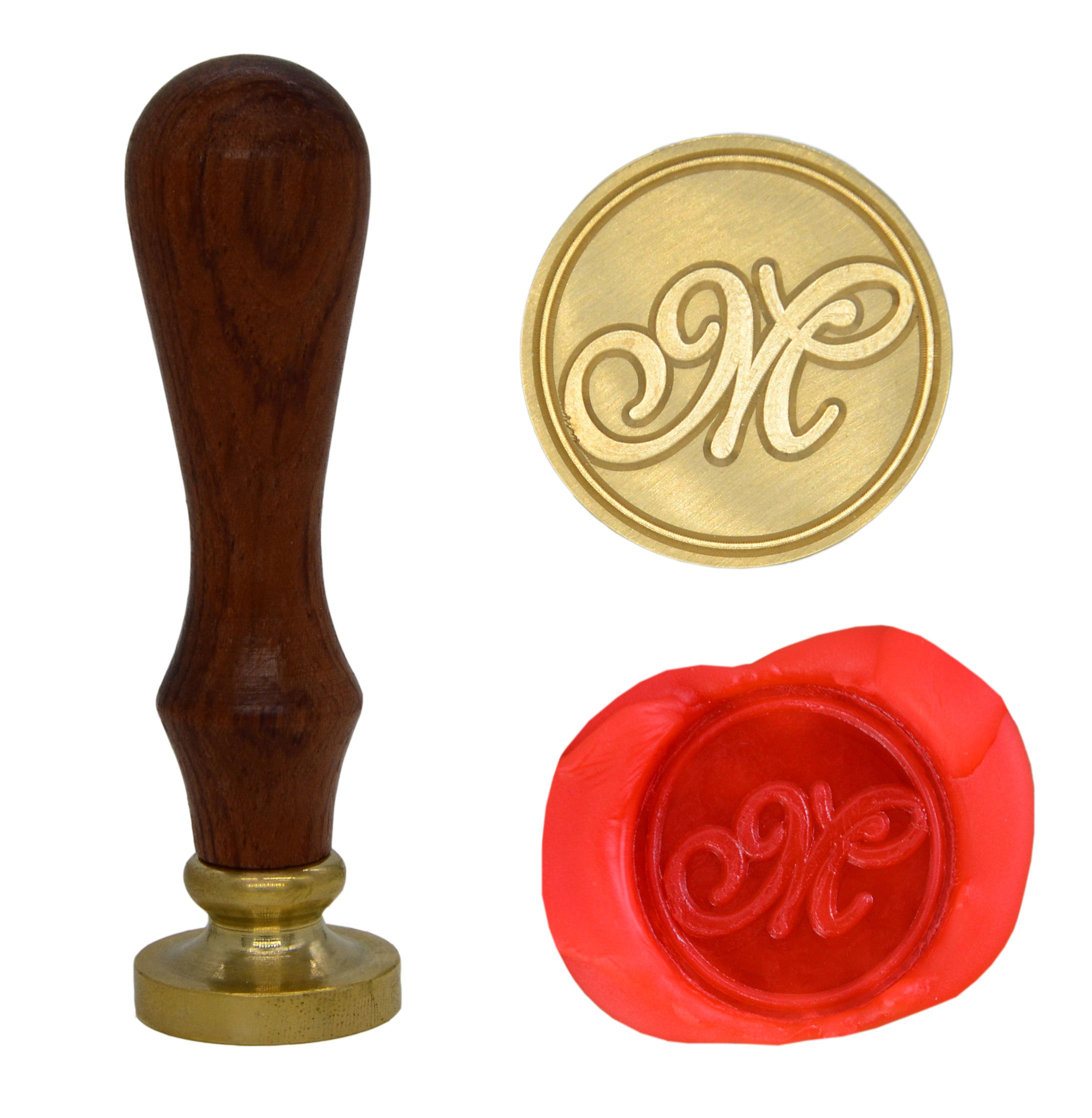 Wax Seal Stamp Letter A-Z, Alphabet Initial Sealing Stamp for Christmas & Thanksgiving Cards, Wedding Invitation W-S-2 (Letter M)