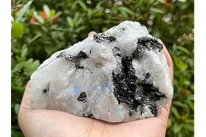 GAF TREASURES Jumbo Rainbow Moonstone Rough Stones, 3-10" Natural Rainbow Moonstone, Raw Rainbow Moonstone Crystals (0.5-1 lb)