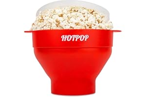 The Original Hotpop Microwave Popcorn Bowl Popper, Silicone Popcorn Maker, Collapsible Bowl and Dishwasher Safe- 20 Colors Av