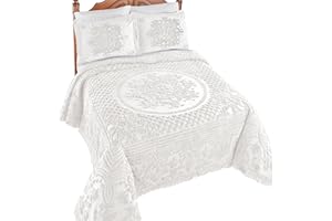 Collections Etc Sophie Textured Chenille Fringe Border Bedspread