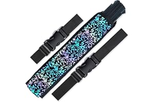 SoJourner Bags Rave Fan Holster - Rave Fan Holder - Rave Festival Accessories | Hand Fan Holder & thigh holster for Rave Essentials Rainbow Cheetah - Reflective