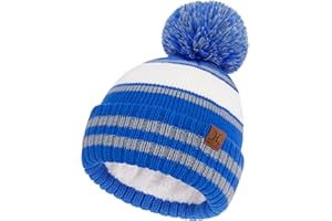 FZ FANTASTIC ZONE Kids Toddler Winter Hat Beanie with Warm Fleece Ski Baby Hats for 2-7 Years Skull Cap Baby Boys Girls Gifts