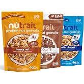 NuTrail Protein Nut Granola Cereal, Variety Pack, 15g Protein, Keto, 8oz | No Sugar Added, Whey Protein, Gluten Free, Low Carb, Superfood Nuts &amp; Seeds, Baked with Butter, No Seed Oils