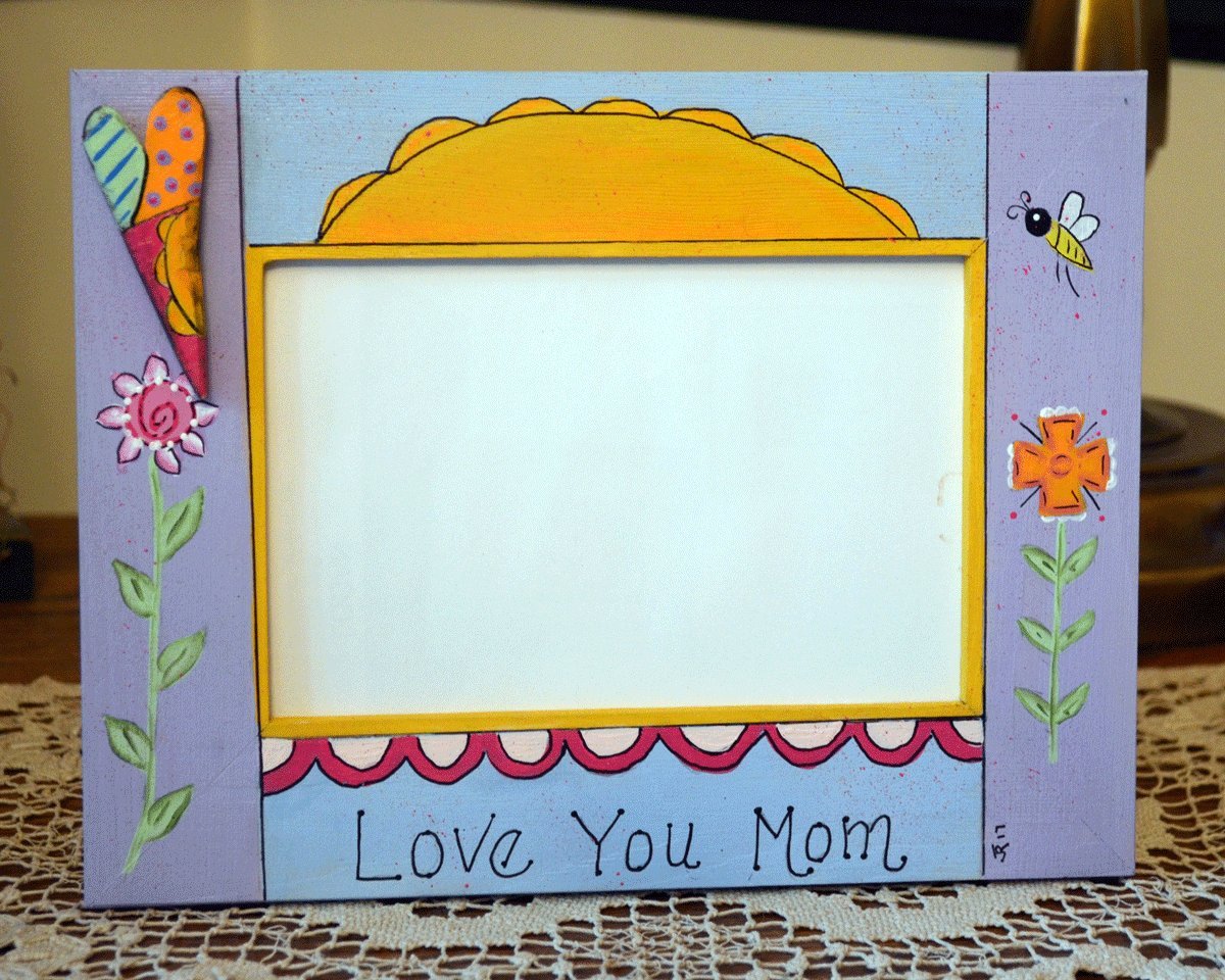 Love You Mom Mother's Day Picture Frame Handmade