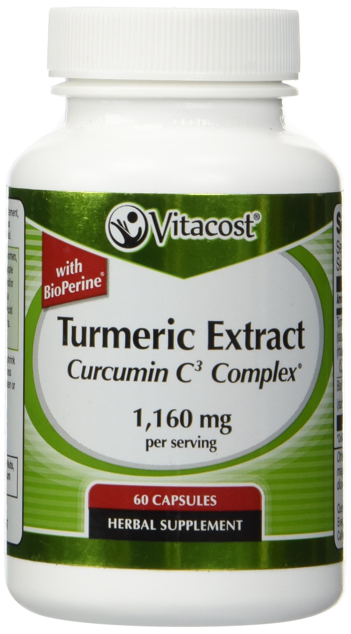 Vitacost Turmeric Extract Curcumin C3 Complex with Bioperine 1160 mg