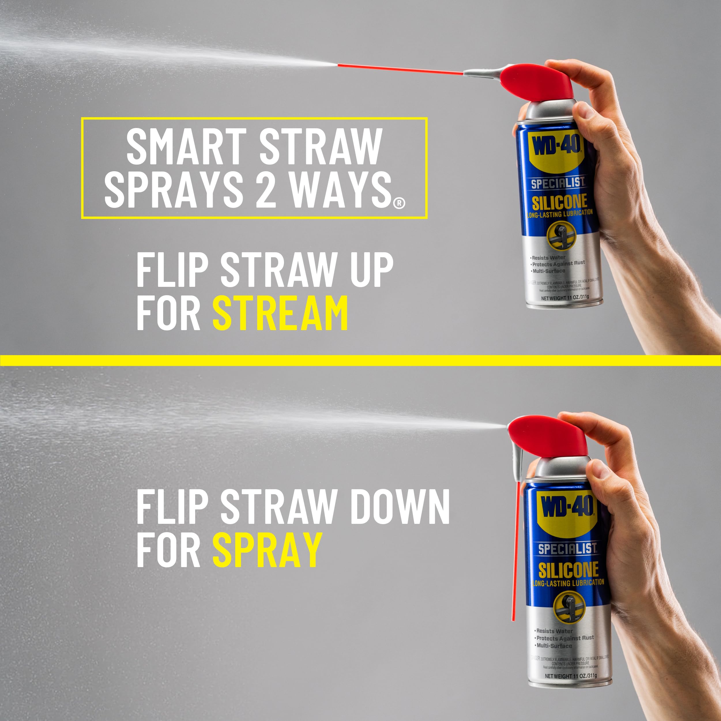 WD-40 Specialist Silicone Lubricant with SMART STRAW SPRAYS 2 WAYS 11 OZ [6-Pack]