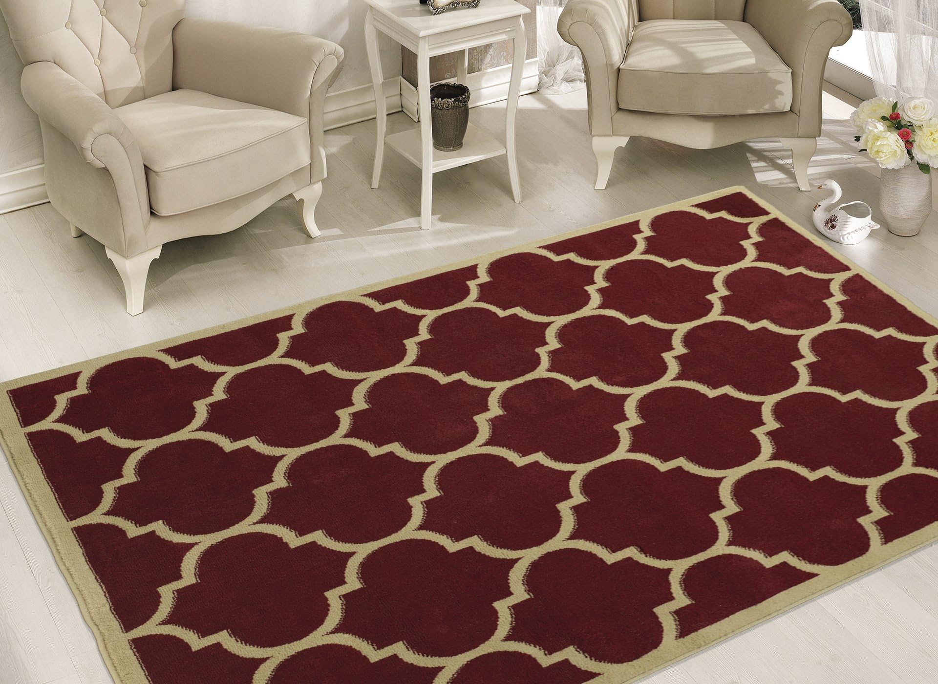 Sweet Home Stores Clifton Collection Red Moroccan Trellis Design (7'10"X9'10") Area Rugโฆ