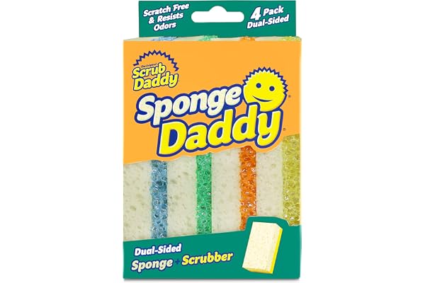 Sponge Daddy - Supersoft Absorbent ResoFoam Sponge pad Bonded to FlexTexture scrubbing Surface- from The Makers of Scrub Dadd