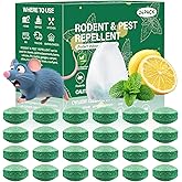 Pest Rodent Repellent, 24 Pack Peppermint Oil for Mouse, Rodent, Bugs,Mosquito,Roach, Ant, Spider Pest Repellent Indoor Outdoor Use, Powerful Natural Rodent Deterrent for House, Warehouse, Garage (24)